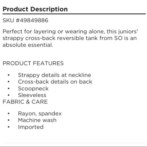 SO L floral tank NWT reversible criss cross - Picture 11 of 16